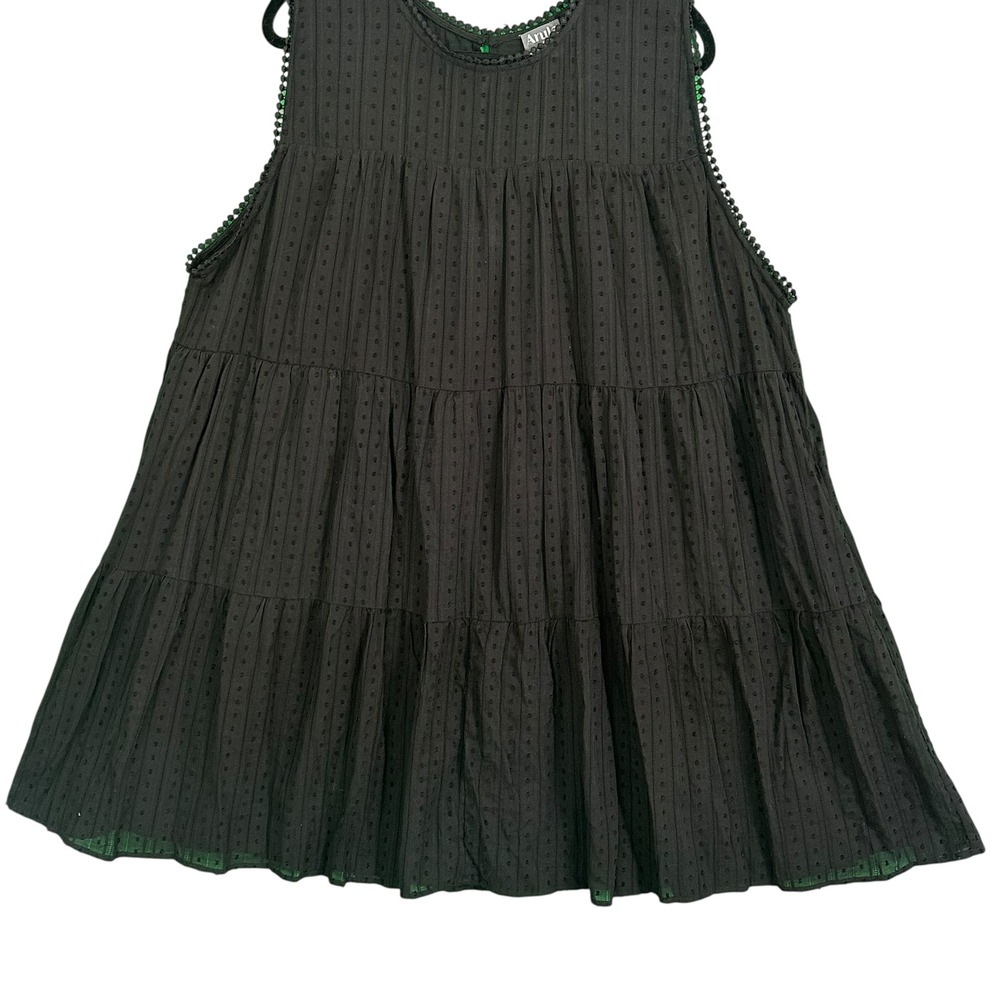 Arula Swiss Dot Tiered Babydoll Dress Tunic Black Sleeveless‎ Lined 2X Plus B - Picture 6 of 15